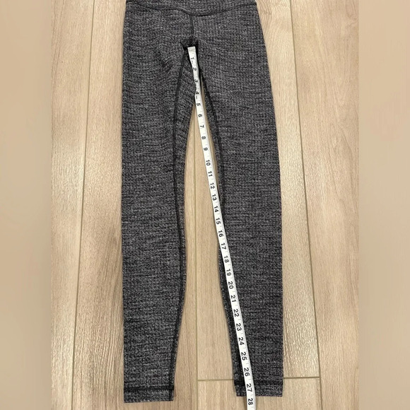 Lululemon 28” Wunder Under HR Tight LW5AXCS Black Gray Tweed Size 4 - Picture 3 of 7